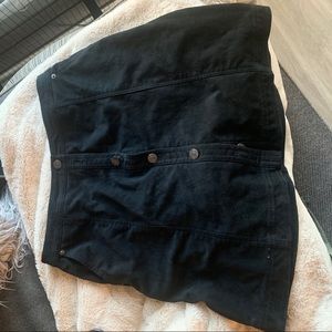 Button Up Suede Mini Skirt